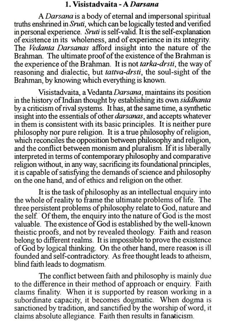 Visistadvaita A Philosophy Of Religion - Indya