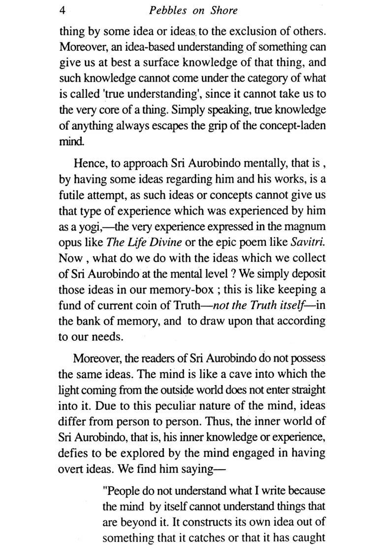 Pebbles On Shore An Anthology On Sri Aurobindo - Indya