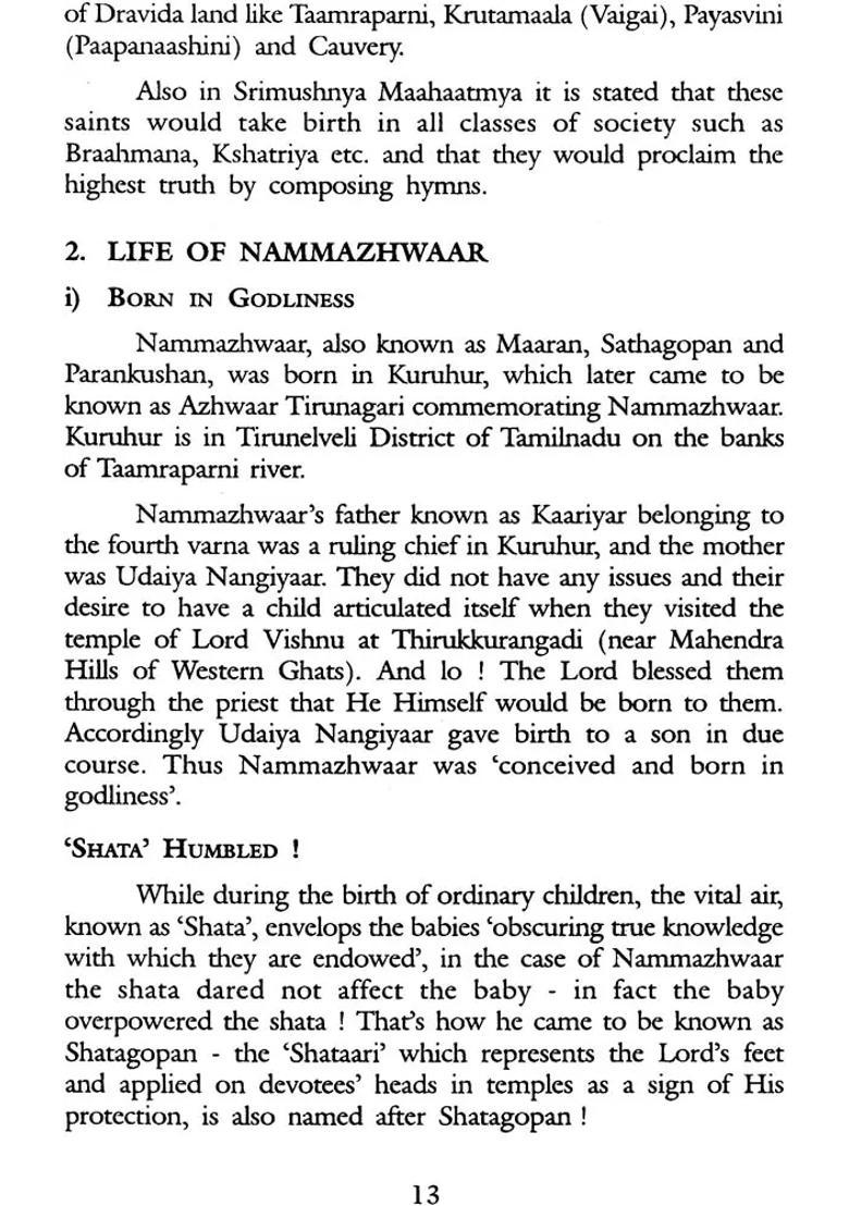 A Broad Introduction To Sri Nammazhwaar And Thiruvoimozhi Incorporating Bhagavad Vishayam - Indya