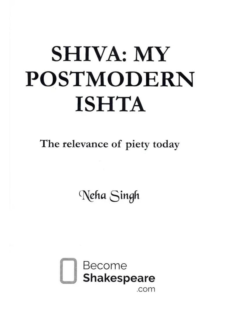 Shiva My Postmodern Ishta The Relevance Of Piety Today - Indya
