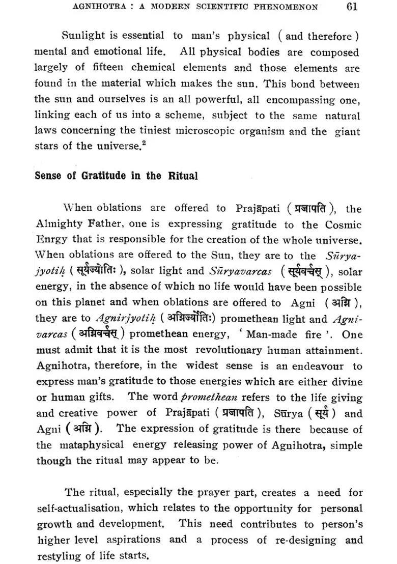 Agnihotra The Vedic Solution For Present-Day Problems - Indya