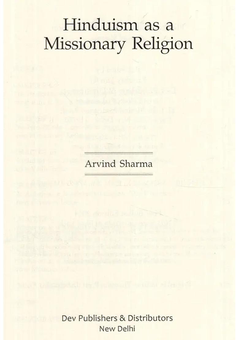 Hinduism As A Missionary Religion - Indya