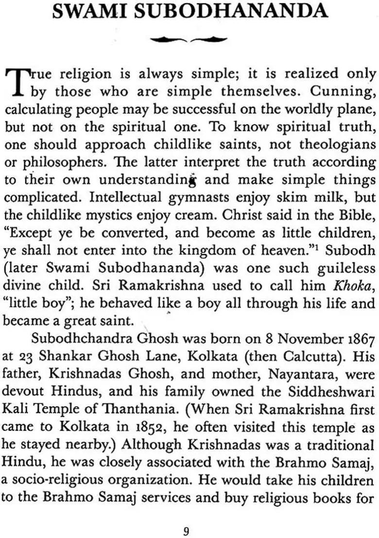 Swami Subodhananda Life Teachings Reminiscences Letters - Indya