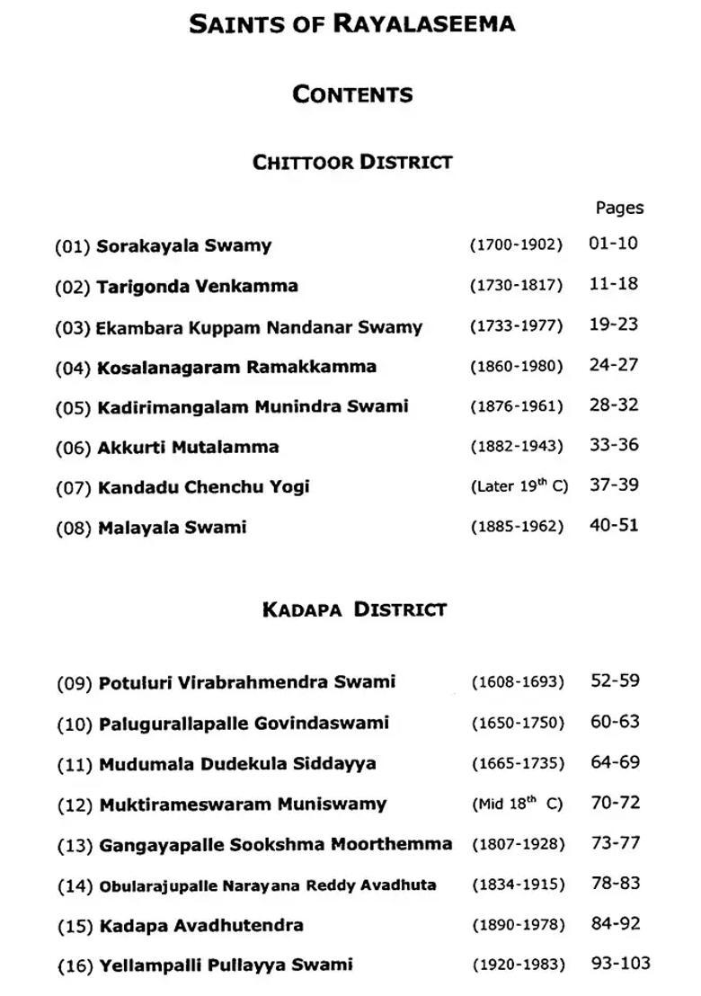 Saints Of Rayalaseema - Indya