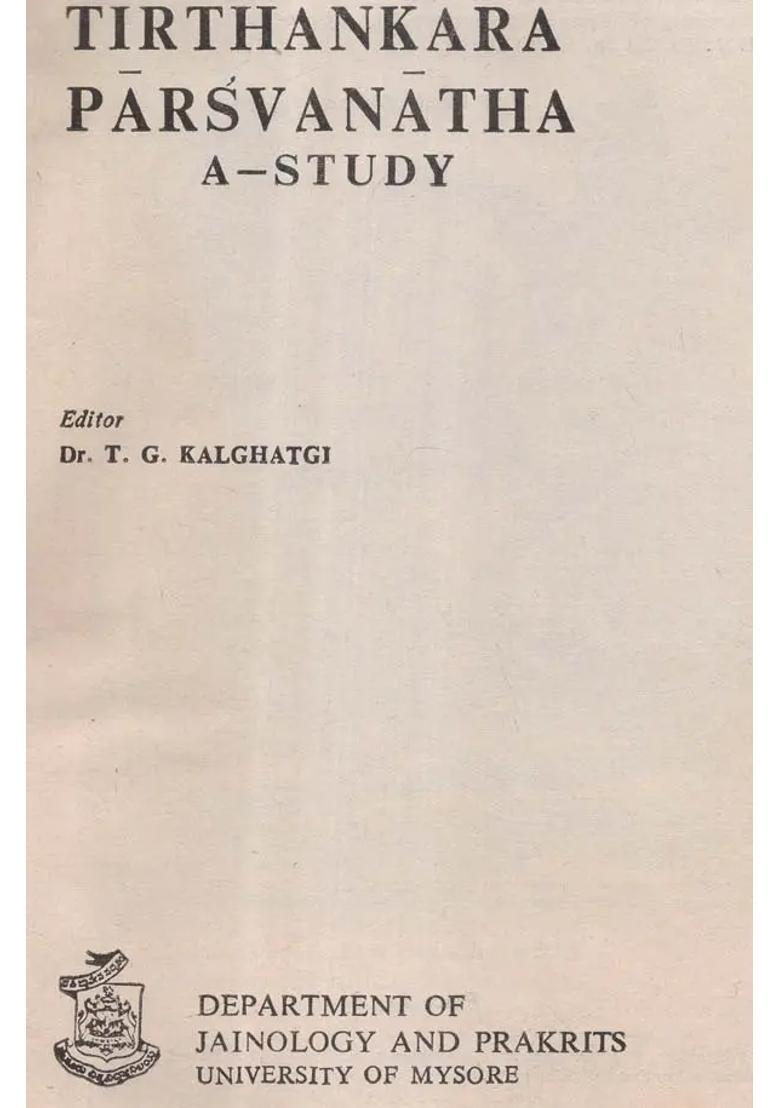 Tirthankar Parsvanath- A Study An Old And Rare Book - Indya