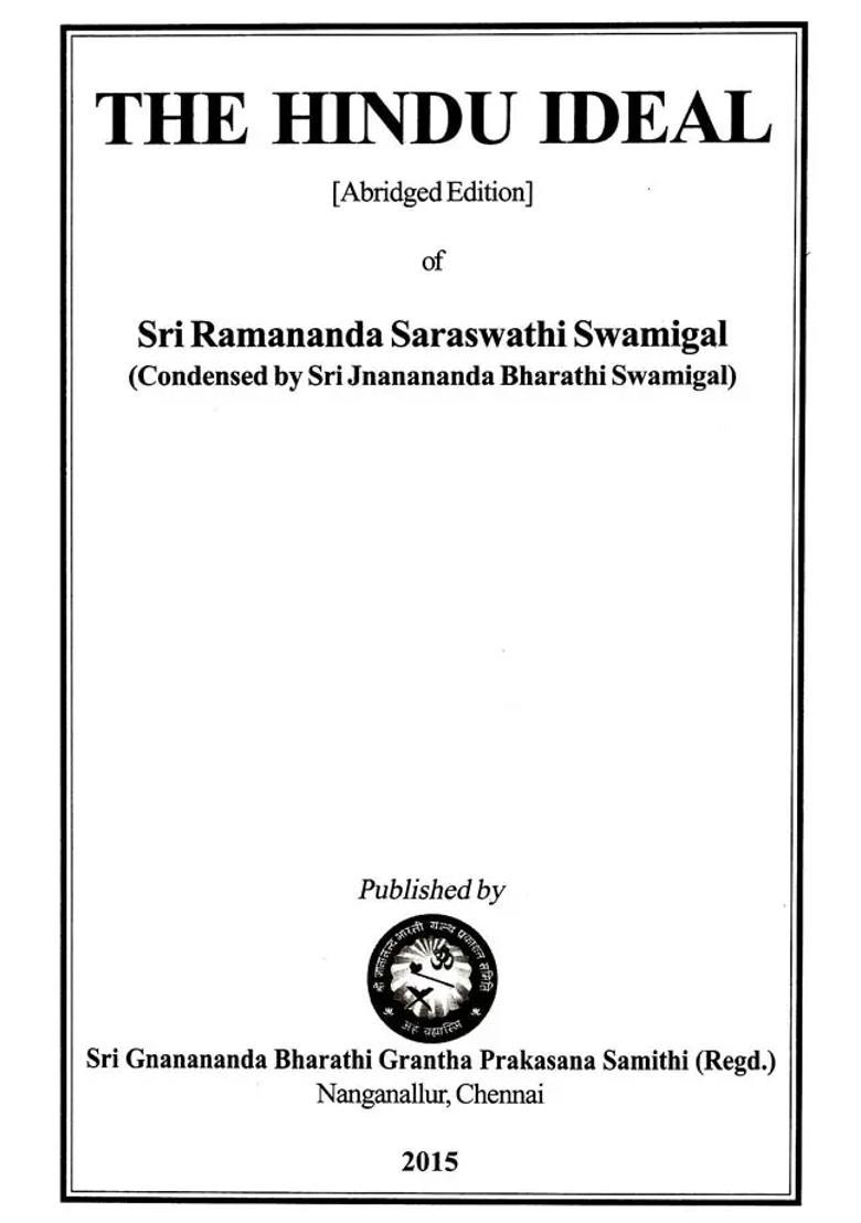 The Hindu Ideal Abridged Edition - Indya
