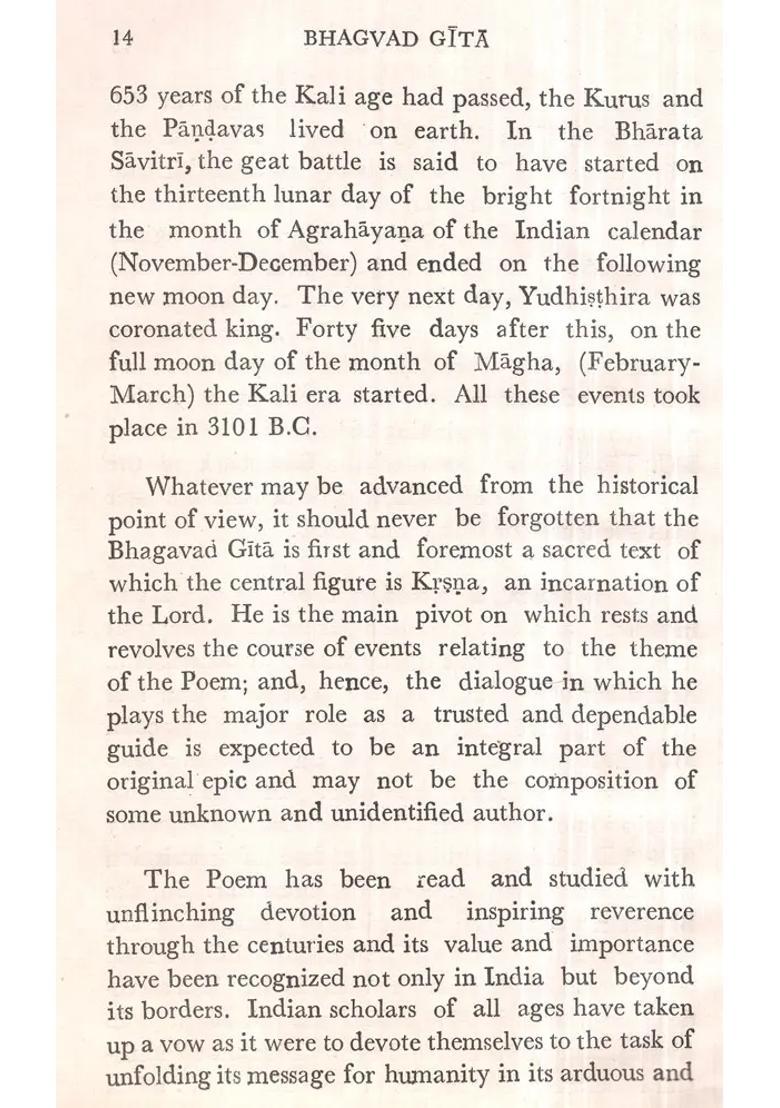 A Reading Of The Bhagavad Gita An Old And Rare Book - Indya