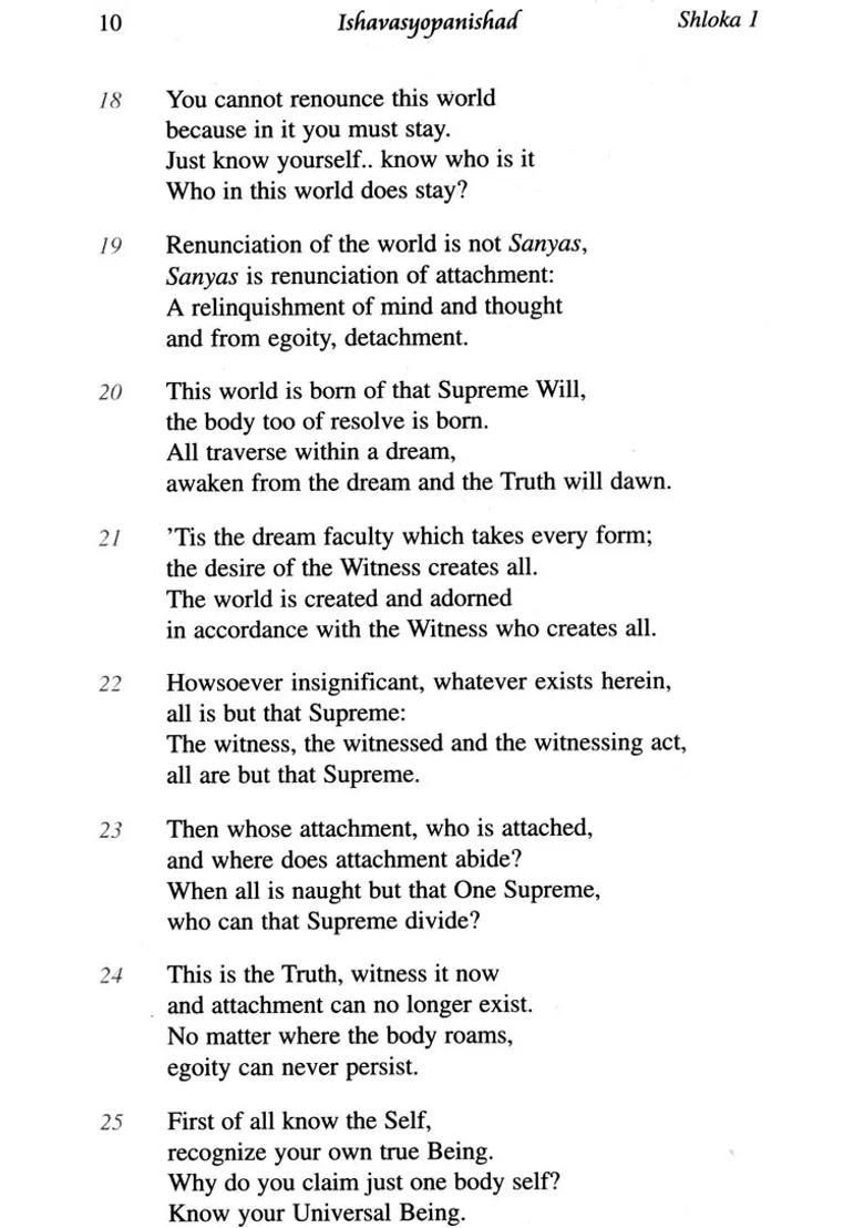 Ishavasyopanishad From The Unreal To The Real To The Eternal - Indya