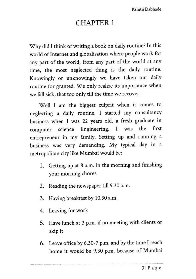 Dincharya- Science Of Daily Routine - Indya