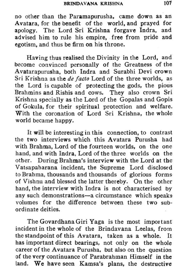 Brindavana Sri Krishna An Old And Rare Book - Indya