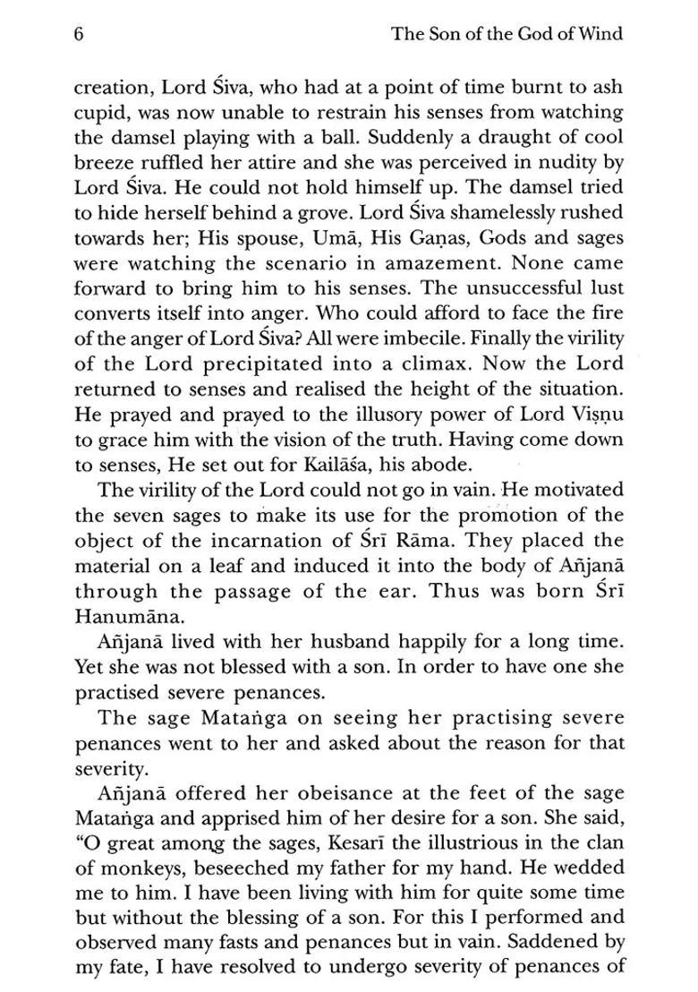 The Son Of The God Of Wind The Exploits Of Sri Hanumana - Indya