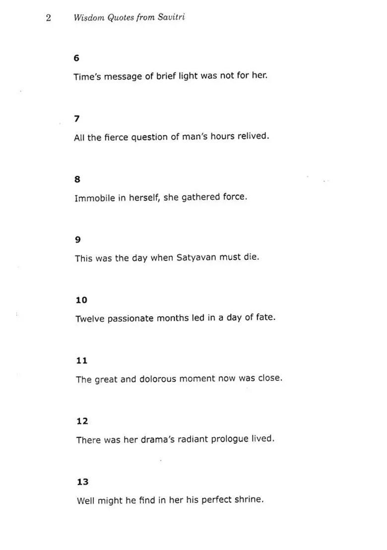 Wisdom Quotes From Savitri - Indya