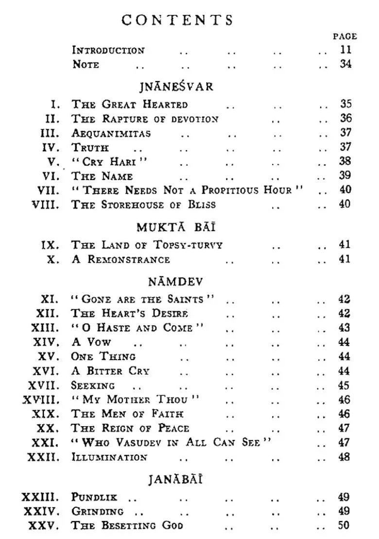 Psalms Of Maratha Saints One Hundred And Eight Hymns Translated From The Marathi - Indya