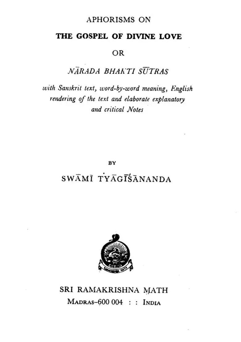 Narada Bhakti Sutras - Indya