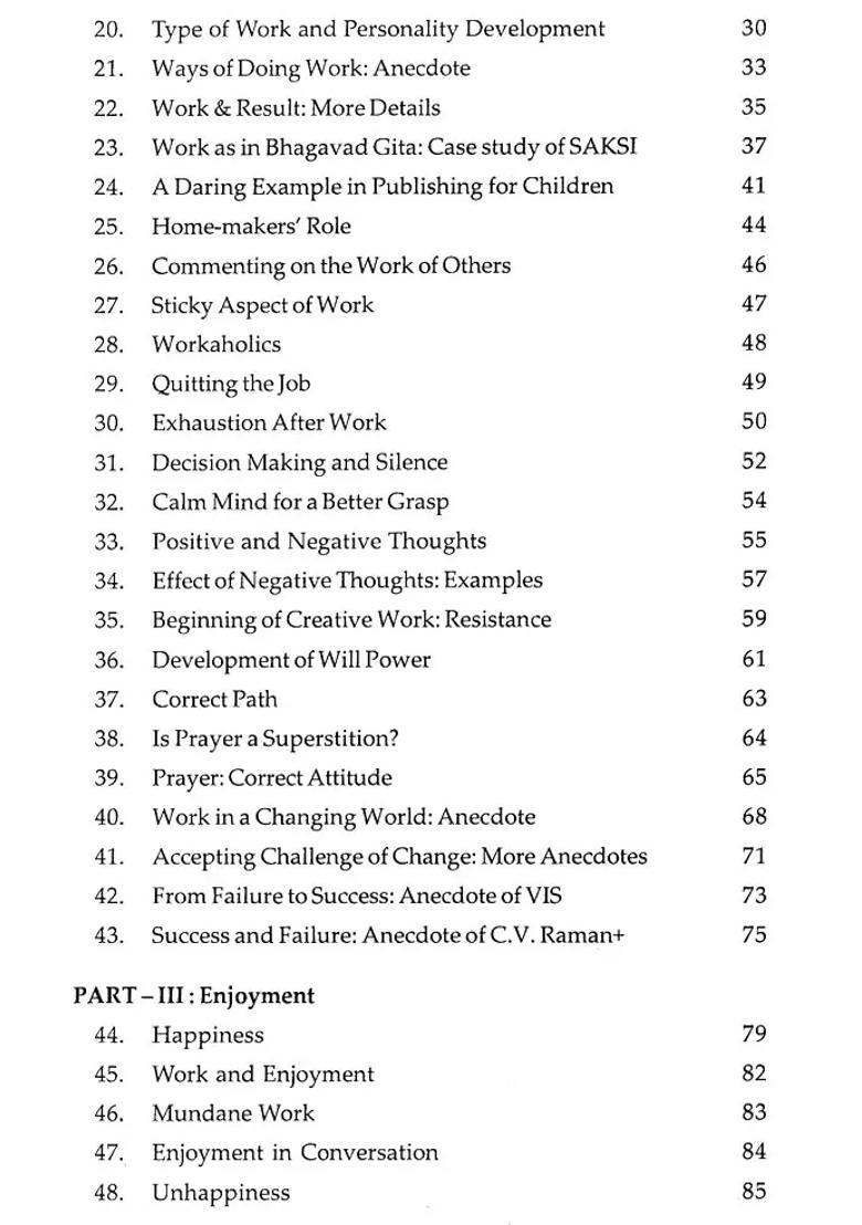 Work Enjoyment And Progress Questions And Answers - Indya