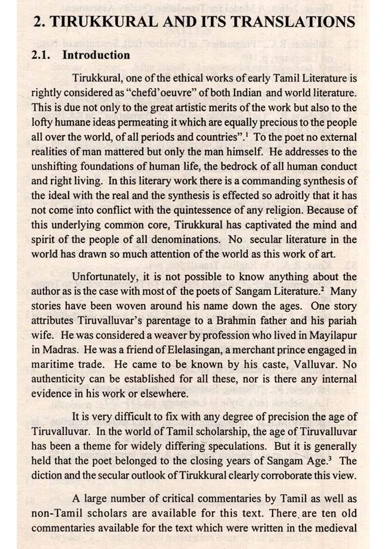 On Translating Tirukkural An Old And Rare Book - Indya