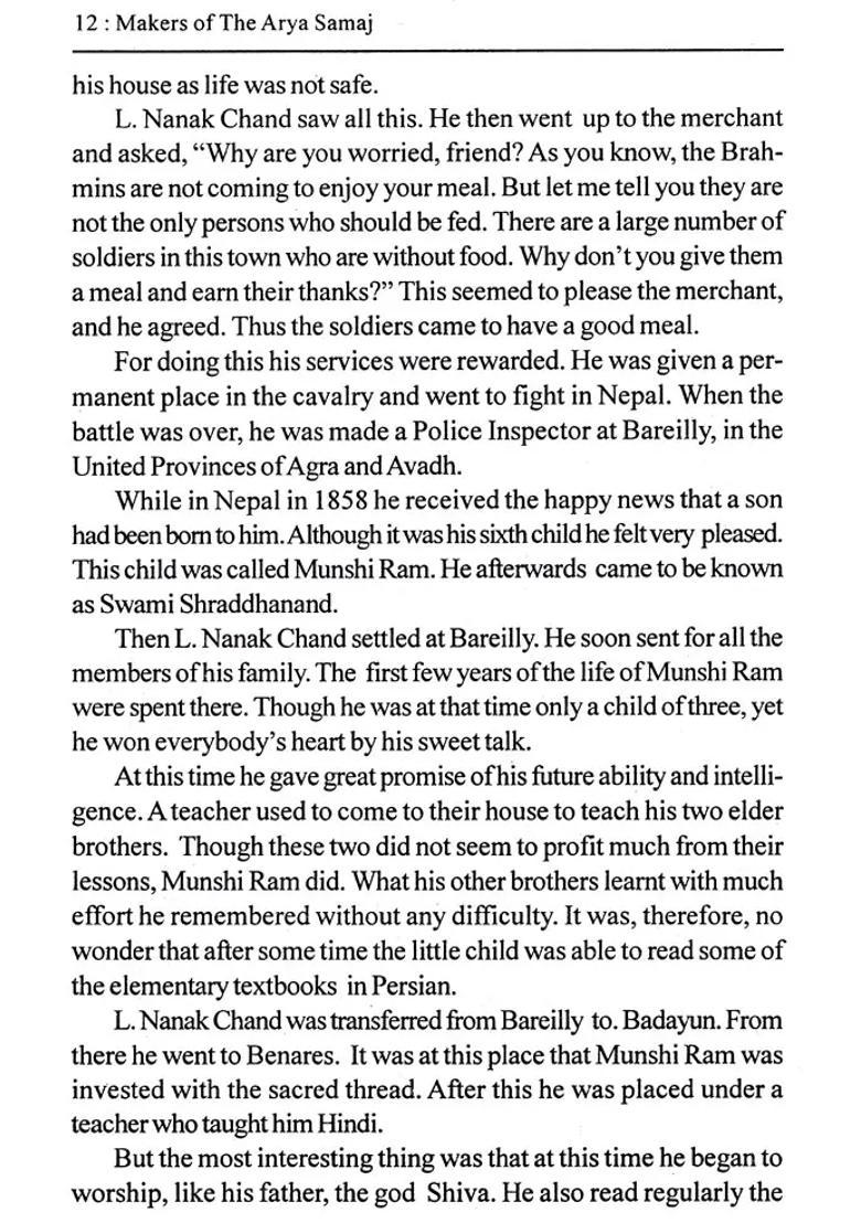 Makers Of The Aryasamaj Life Sketch Of Maharshi Dayanand Swami Shraddhanand Mahatma Hansraj Pt. Gurudutta Vidyarthi And Pt. Lekhram - Indya