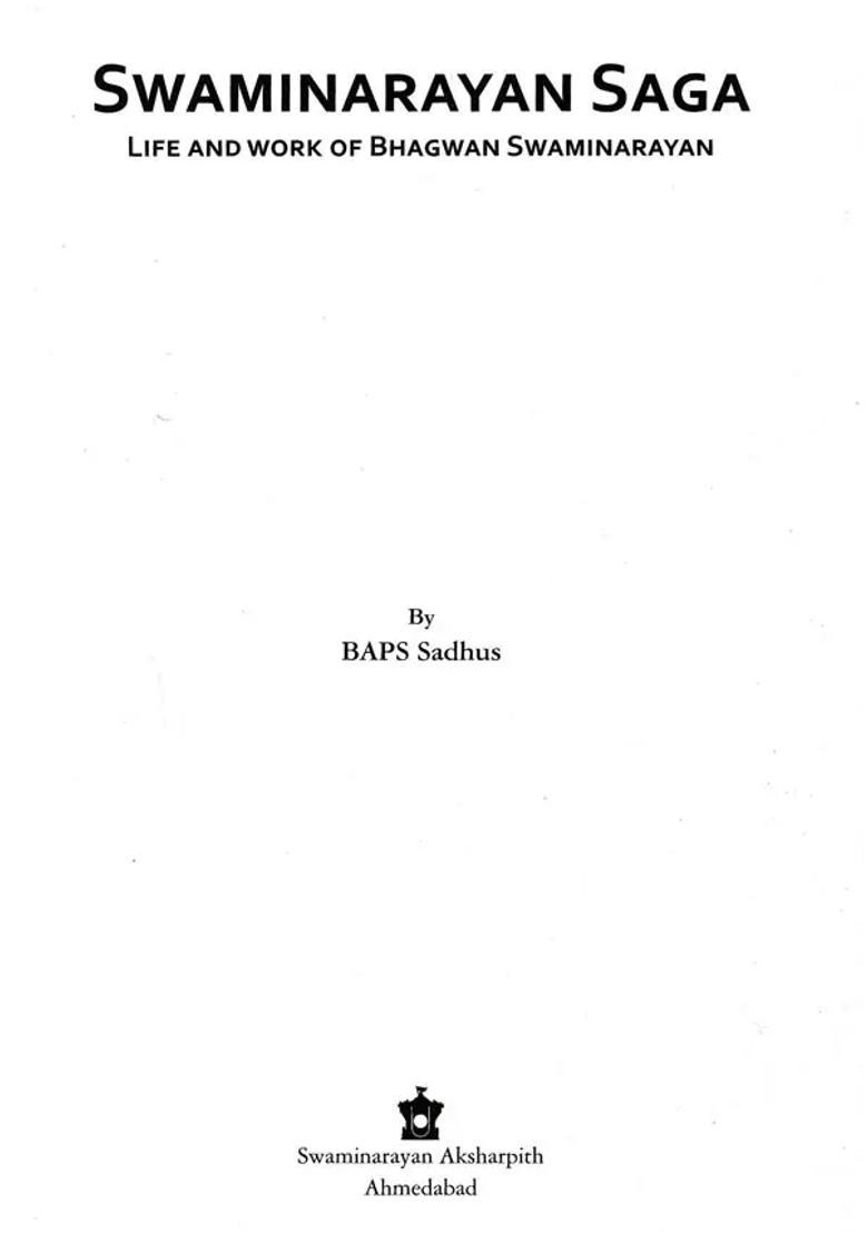 Swaminarayan Saga Life And Work Of Bhagwan Swaminarayan - Indya