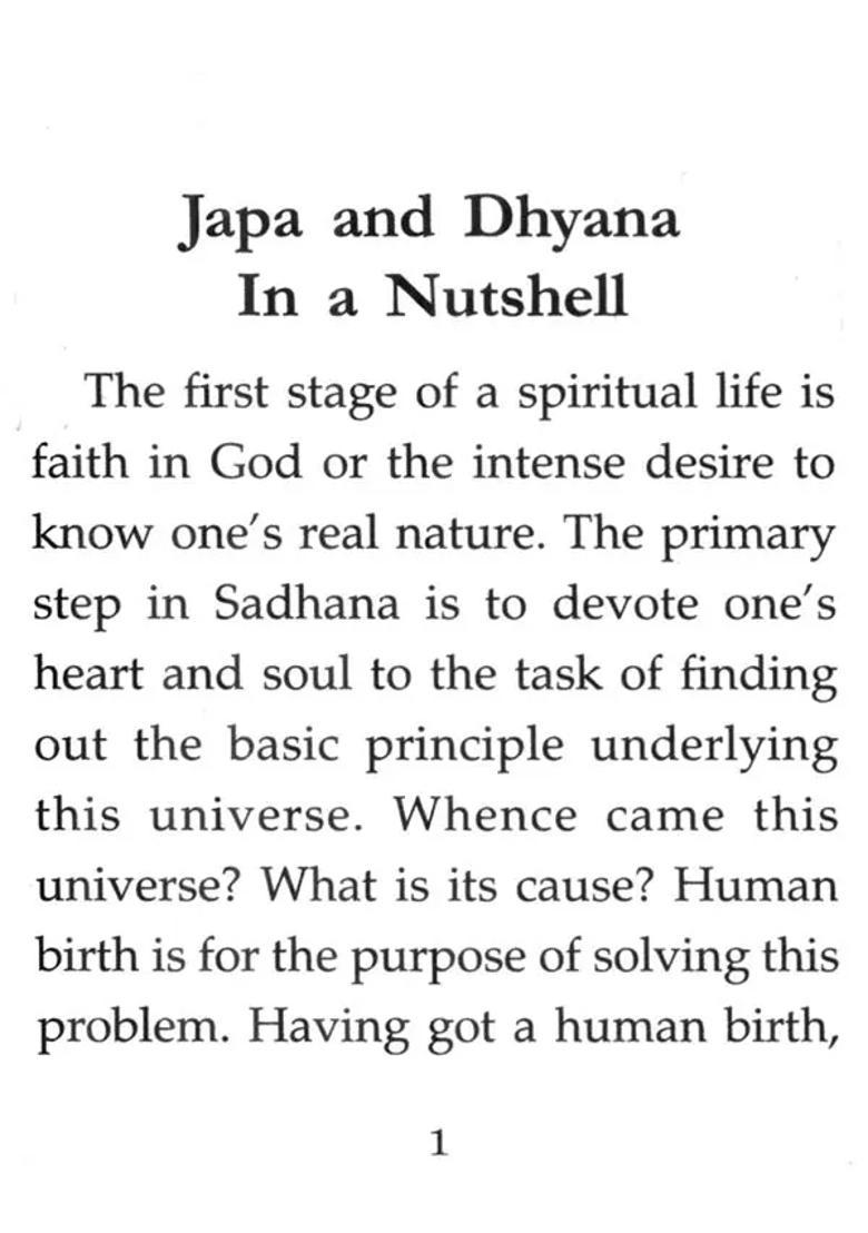 Japa And Dhyana In A Nutshell - Indya
