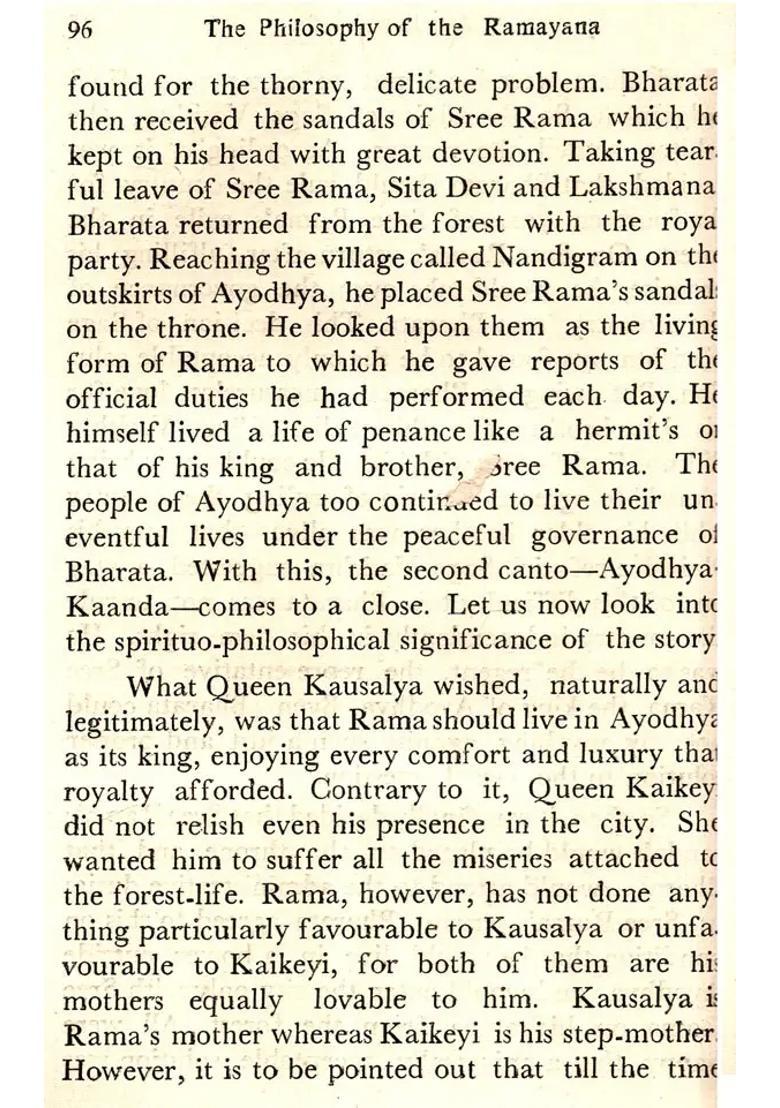 The Philosophy Of The Ramayana An Old And Rare Book - Indya