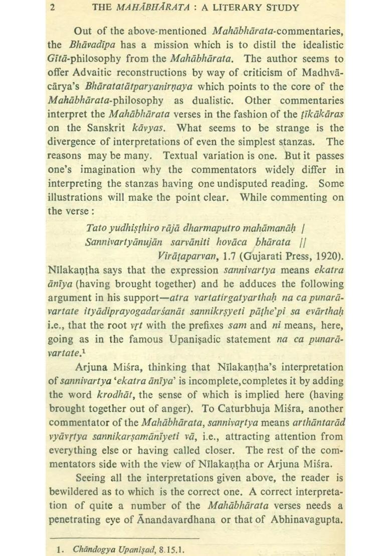 The Mahabharata - A Literary Study - Indya