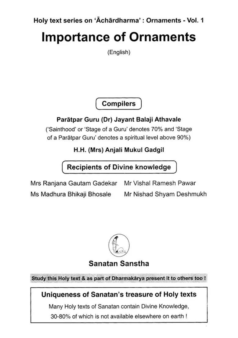 Science Of Ornaments Ornaments Are A Treasure Of Sattvikta Set Of 2 Volumes - Indya