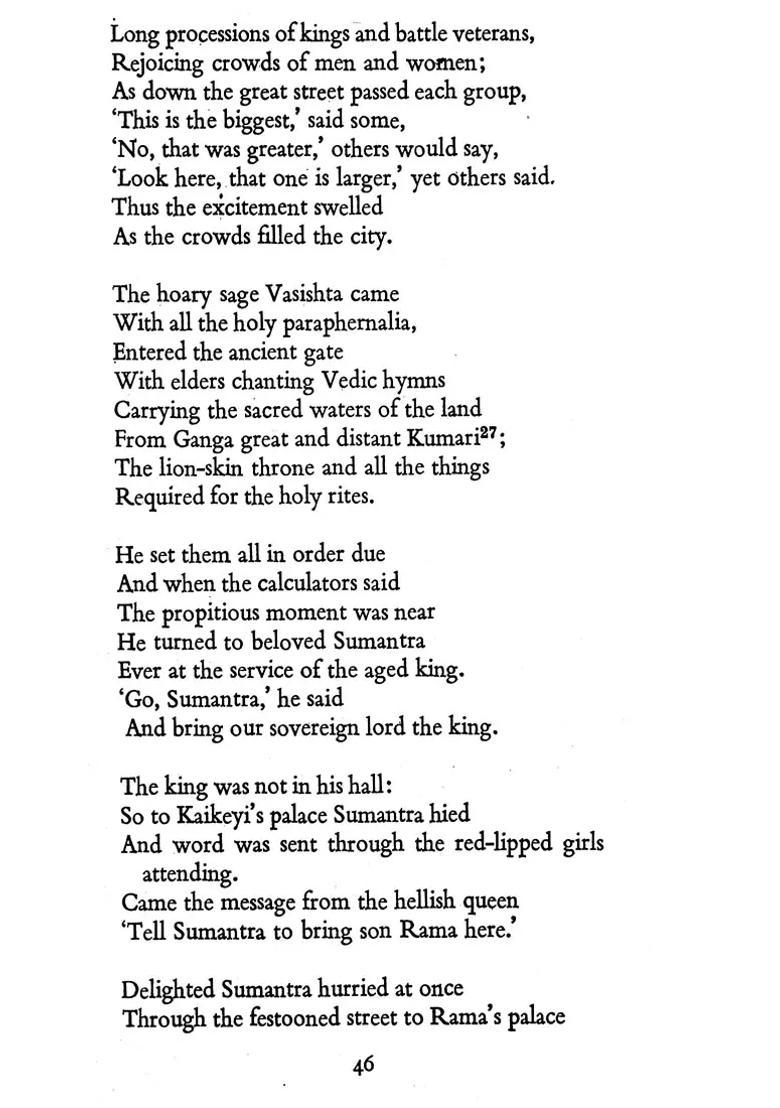 The Ayodhya Canto Of The Ramayana - As Told By Kamban - Indya