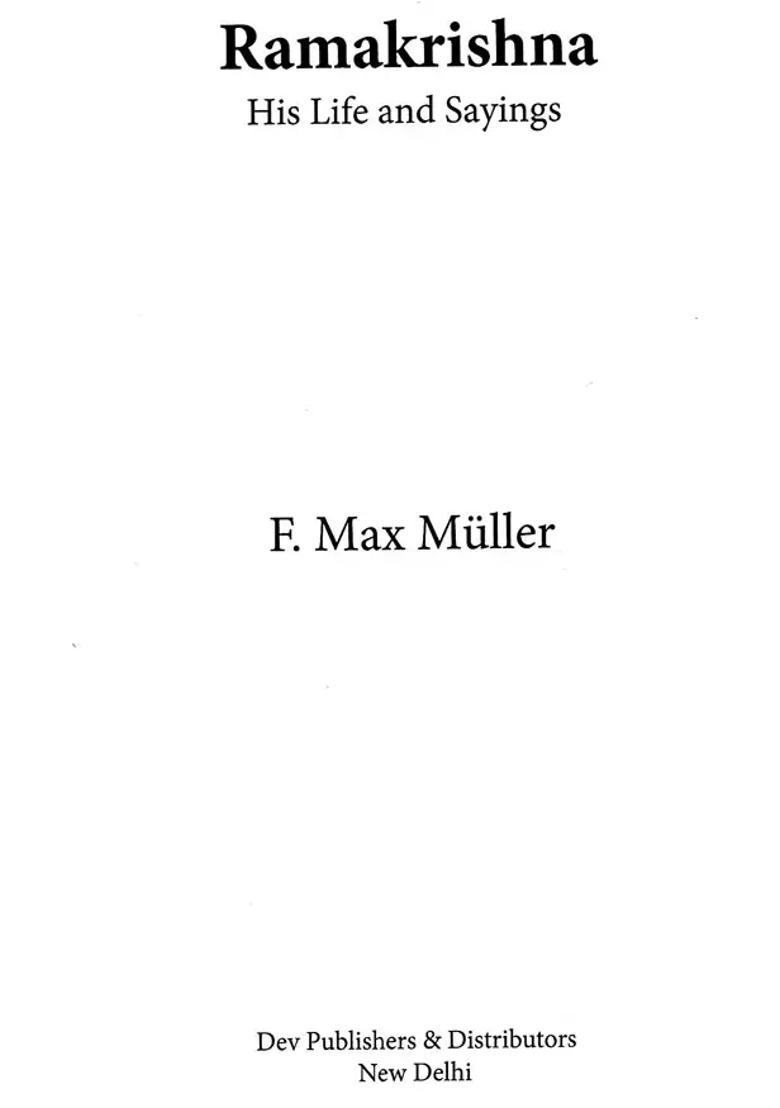 Ramakrishna His Life And Sayings - Indya