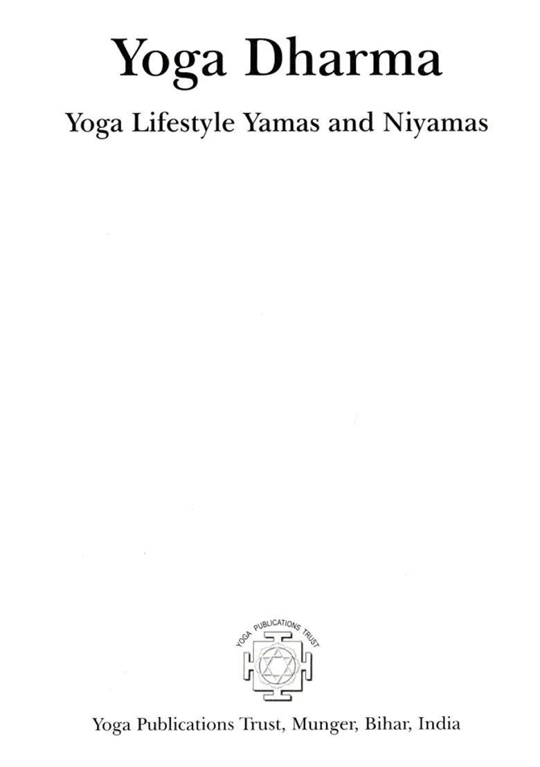 Yoga Dharma- Yoga Lifestyle Yamas And Niyamas The 2Nd Chapter - Indya