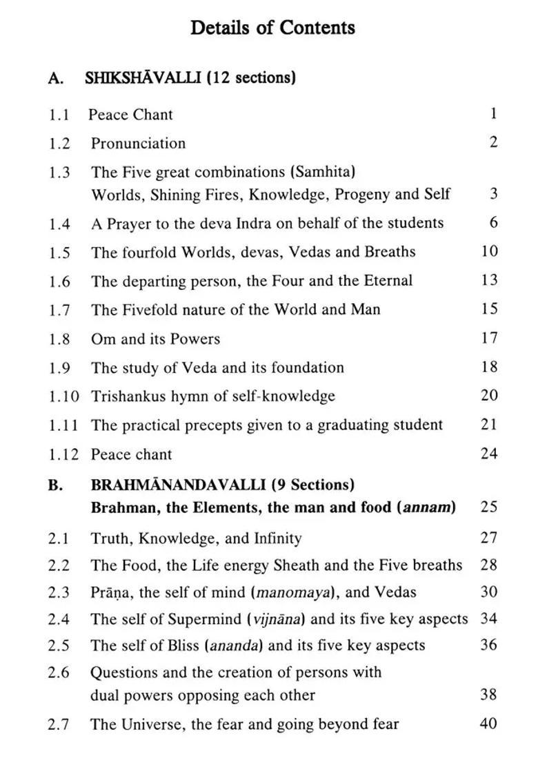 Taittiriya Upanishad Text Translation And Notes - Indya