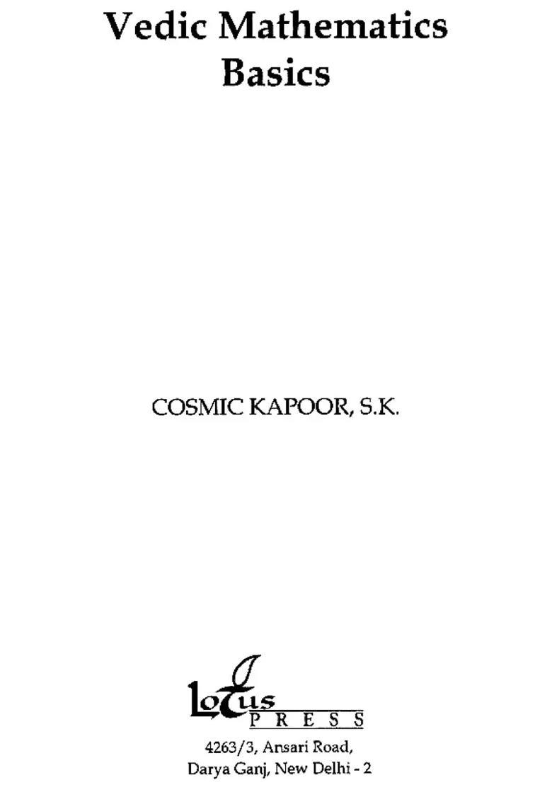 Vedic Mathematics Basics - Indya