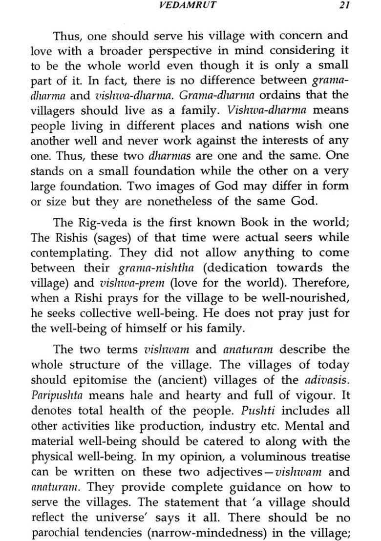 Vedamrut Reflection On Selected Hymns From Rig-Veda - Indya