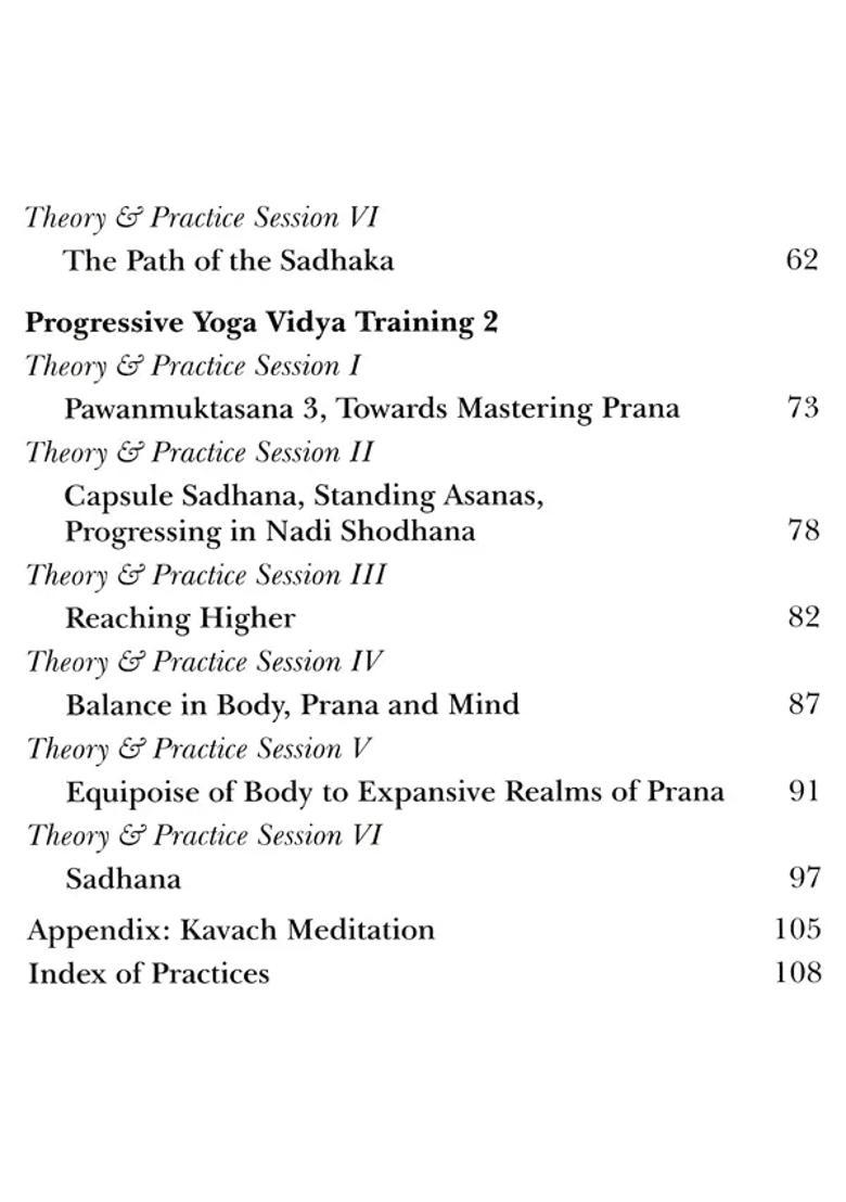 Progressive Yoga Vidya Training- A Practice Guide The 2Nd Chapter Series 6 - Indya