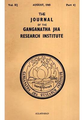 The Journal Of The Ganganath Jha Research Institute Vol- Ii August 1945 Part-Iv An Old And Rare Book