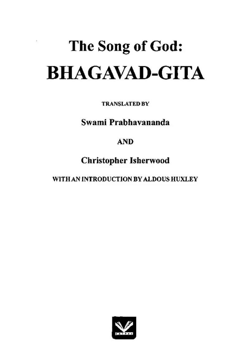 The Song Of God Bhagavad-Gita - Indya