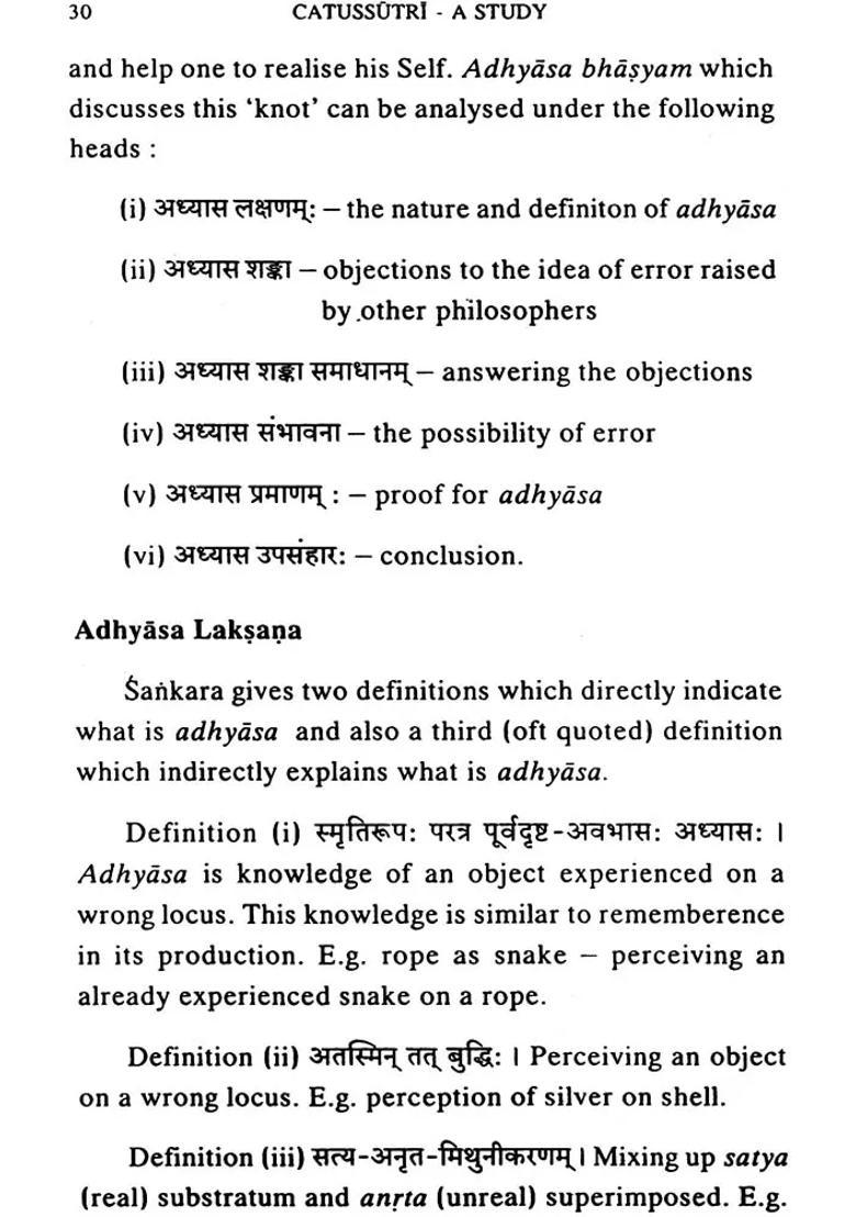 Catussutri - A Study Of The First Four Of The Brahmasutras - Indya