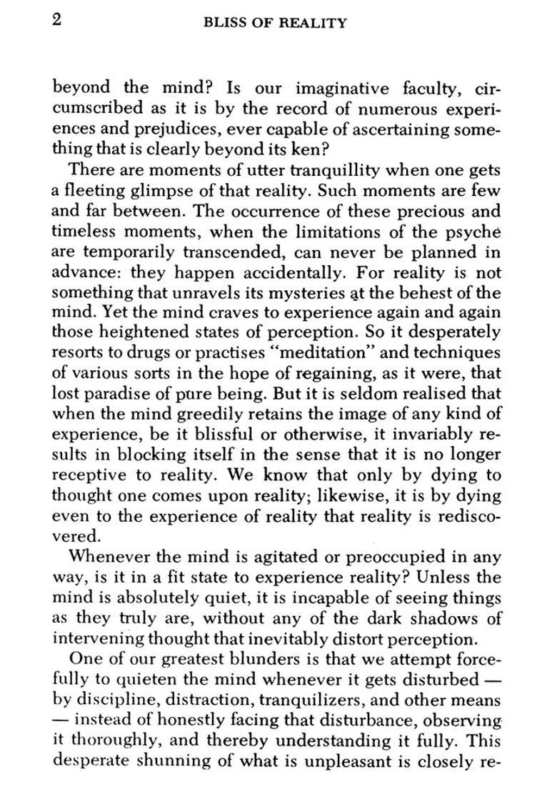 Bliss Of Reality Eassys On J. Krishnamurti S Extraordinary Insight Into Life - Indya