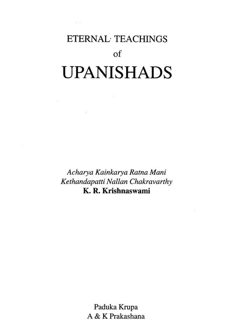 The Eternal Teachings From Upanishads - Indya
