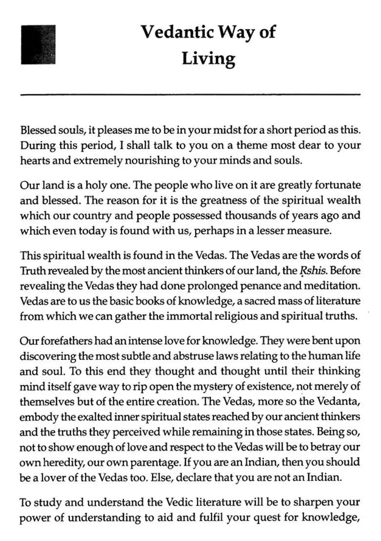 Vedantic Way Of Living - Indya