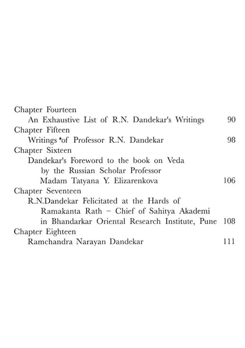 R.N. Dandekar- Makers Of Indian Literature - Indya