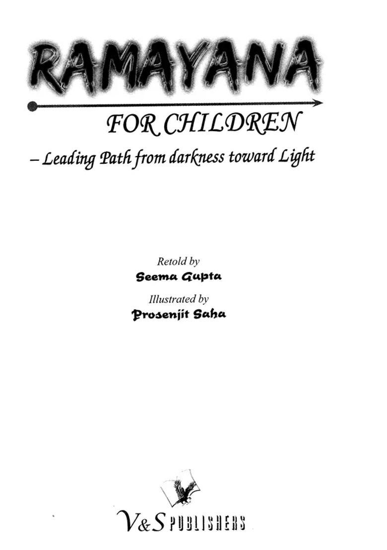 Ramayana For Children- Leading Path From Darkness Toward Light - Indya