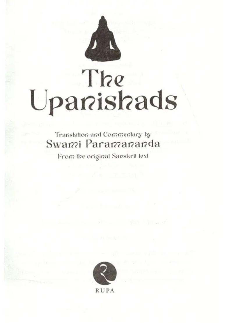 The Upanishads- Translation And Commentary By Swami Paramananda From The Original Sanskrit Text - Indya