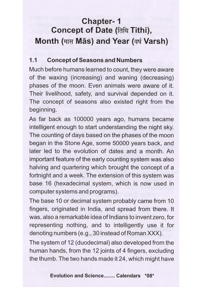 Evolution And Science Of Indian Hindu And Other Calendars - Indya
