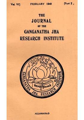 The Journal Of The Ganganath Jha Research Institute Vol-Vi February 1949 Part 2 An Old And Rare Book