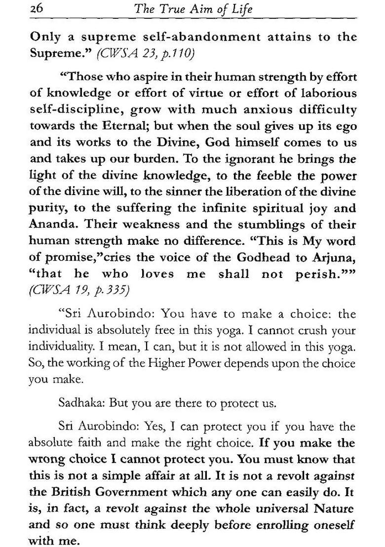 The True Aim Of Life - In The Words Of Sri Aurobindo And The Mother Set Of 2 Volumes - Indya
