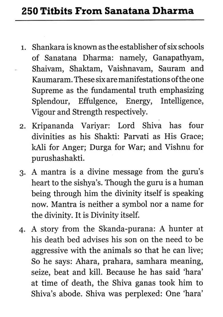 250 Titbits From Sanatana Dharma - Indya