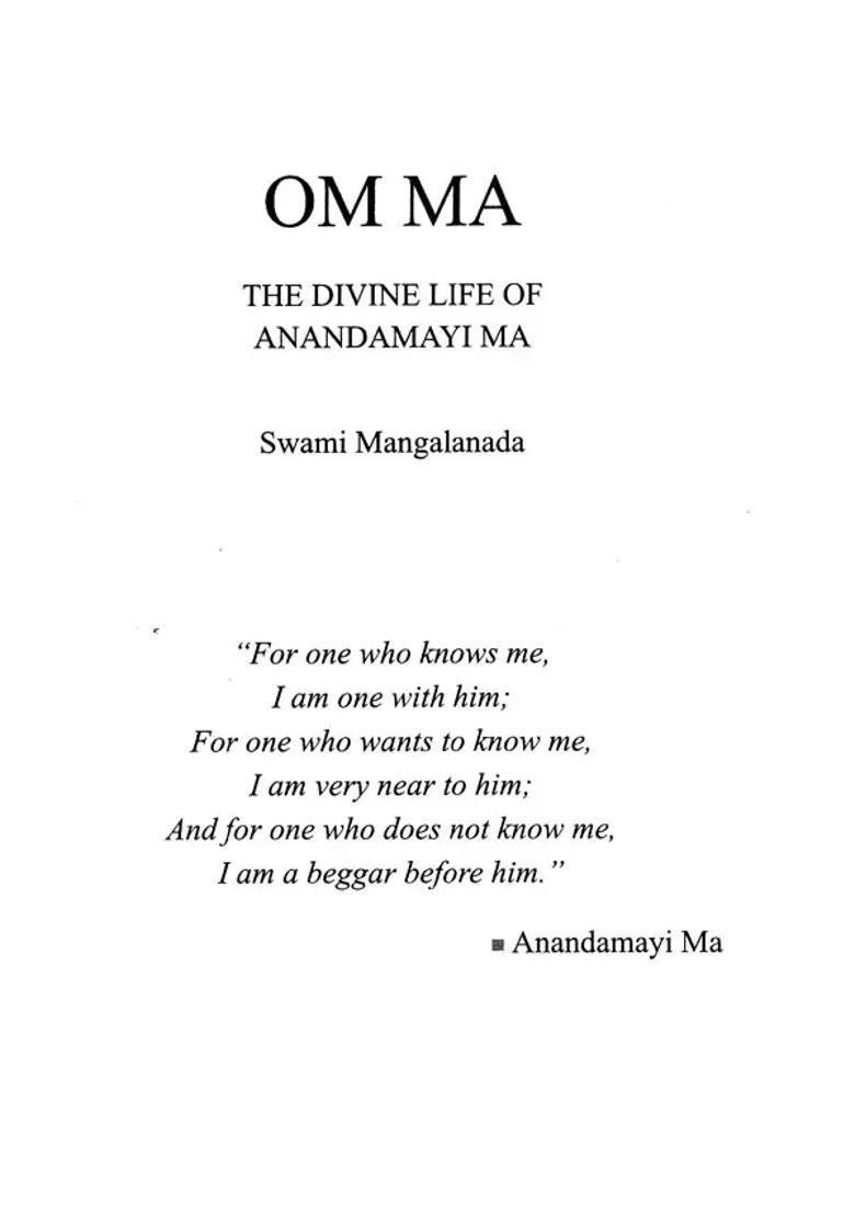 Om Ma Anandamayi Ma A Short Life Sketch - Indya