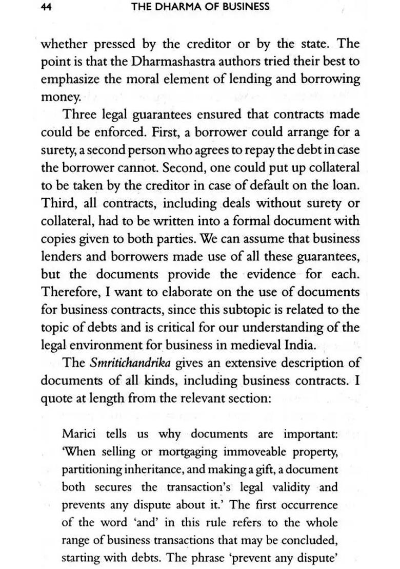 The Dharma Of Business Commercial Law In Medieval India - Indya