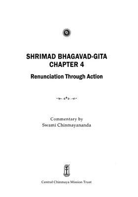 Shrimad Bhagavad Gita Renunciation Through Action Chapter 4