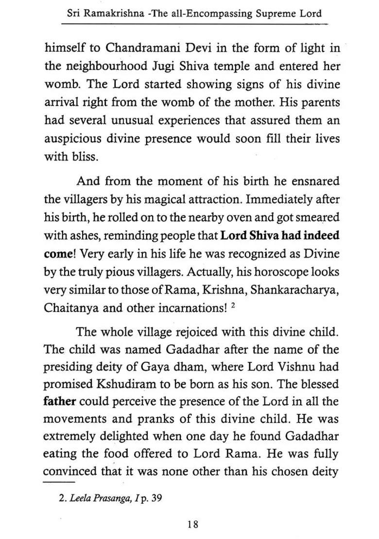 Sri Ramakrishna- The All Encompassing Supreme Lord - Indya